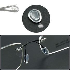 2 Pairs Glasses Support Nose Pad Push-in Eyeglasses Nose Pad Anti-Slip Silicone Nose Pad Suitable for Hook Type Eyewear Support Nose Pad Repair Kits(Transparent)