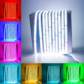 Boarda RGBW COB LED Strip,24V 4 in 1 RGB+WW/RGB+CW 784 LEDs/m COB LED Strip,5m 3920 LEDs High Brightness Flexible RGBW COB Tape for Party,Counter,Shelf,Home Decor (RGB+CW)