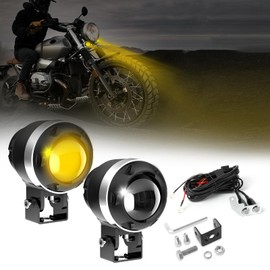 BraveWAY 3 Inch LED Off-Road Lights Round Motorcycle Fog Lights 120W 35000LM LED Auxiliary Driving Lights Yellow Fog Lights White/Amber Pod Lights for Off-road Car Motorcycle Truck SUV ATV UTV