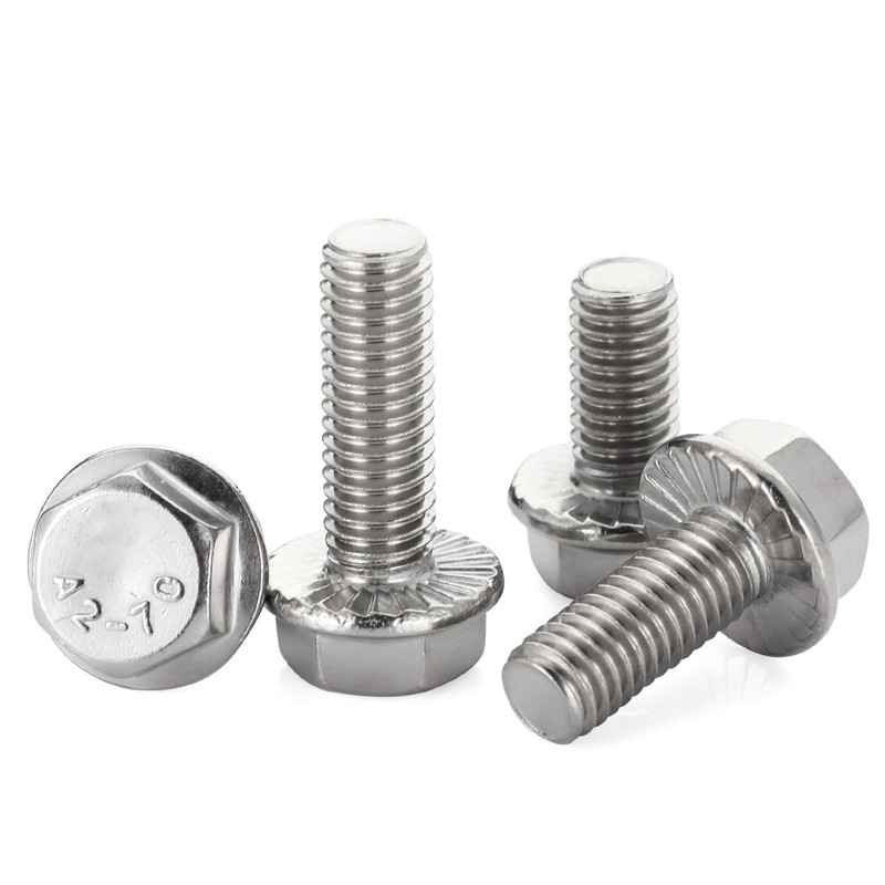 1/4-20 x 1-1/4" Flanged Hex Head Bolts Flange Hexagon Screws,