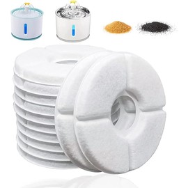 Pet Water Fountain Filters, Replacement for 84oz/2.5L Automatic Cat Fountain, Triple Filtration System, 12 Pack
