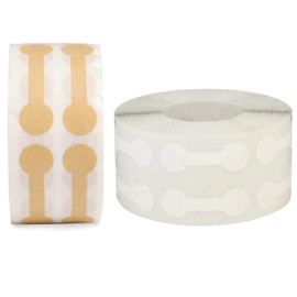 1000Pcs Kraft Paper Price Tags Sticker Jewelry Tags Sticker Blank Jewelry Price Tags Stickers Self Adhesive Barbell Stickers for Jewelry Rings Necklace Price Identify, 1.65 x 0.43 Inch, Brown, White