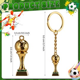 12 Pcs 3D Soccer Trophy Keychain Set - Perfect for Sports Lovers
