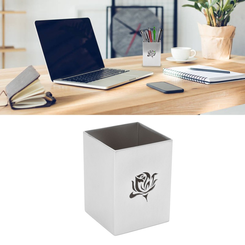 Pencil Cup Holder Multiple Uses Stainless Steel Desktop Stationery Organizer