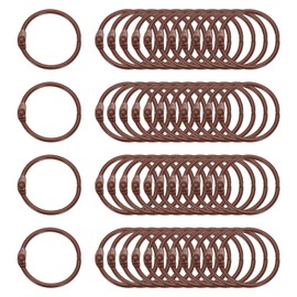 PATIKIL 48Pcs Loose Leaf Binder Rings, 1.2 Inch Metal Open Card Rings Heavy Duty Book Rings for Key Index Card Rings Paper Rings Office, Brown
