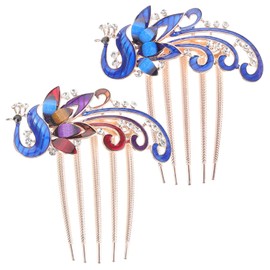 FRCOLOR Rhinestone Flower Comb Wedding Hair Accessories Bridal Brides Shiny Rhinestone Hair Clip Rhinestone Hair Comb Hair Comb for Hair Rhinestones Hair Combs Zinc Alloy