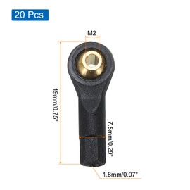 sourcing map M2xL19mm Lever Steering Linkage Tie Rod Ball Head Link Joint End for RC Crawler Car Pack of 20