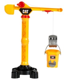 Klein Theo 3256 Cat® Construction Site Crane I Crane with Crank for Left and Right Handers I 360 Degree Rotation I Toy for Children from 3 Years