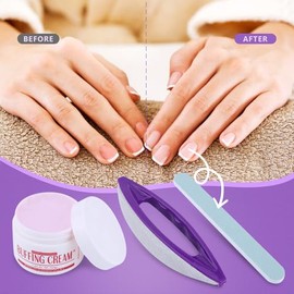 Crema para Pulir Uñas y Kit de Tiras de Pulido, Cepillo y Gel Profesional, Ideal para Uso y Salón