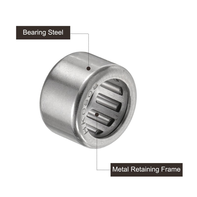 sourcing map 10 Pcs HK0808 Needle Roller Bearings One Way