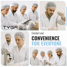 TYGA Store 3 x 100 x Mob Caps - Disposable Non Woven Hair Net, Elastic Hair Nets, Premium Hair Covers, Ideal Hair Nets for Kitchen, Catering & General Protection (White) (Pack of 300)