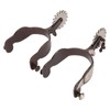 1 Pair Western Cowboy Spurs Carbon Steel Retro Floral Carving