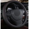 Microfibre leather steering wheel cover Wavy Line Splice X-pattern black