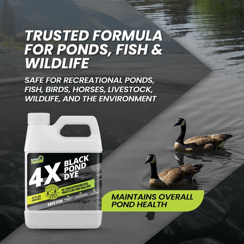 32oz Reflective Black Pond Dye, 4X Concentrate Pond Dye Black,