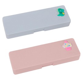 CALLYSONIC 2 x Pencil Case, Hard EVA Pencil Case, Small Pencil Case, Plastic Pencil Case, Pencil Case, Pencil Case, Aesthetic, Pencil Case for School, Office, pink, simplicity