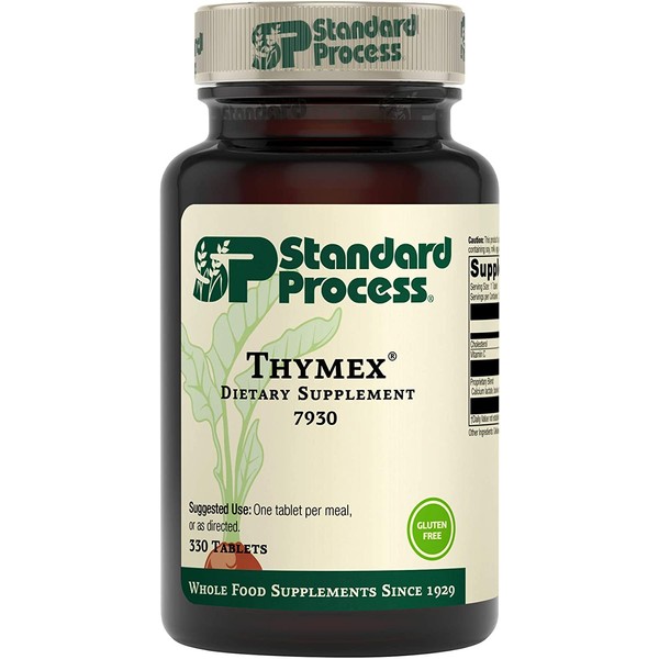 Standard Process Thymex - Whole Food Cholesterol, Thymus Supplement and Immune Support Supplement with Vitamin C, Magnesium Citrate, and Calcium Lactate - Gluten Free - 330 Tablets