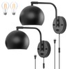 VATONI Dimmable Wall Sconces Set of 2, Plug in Wall