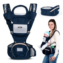 Quimets. Babytrage, ergonomische 6-in-1-Babytrage, bequem, leicht und atmungsaktiv. Babytrage von 0 bis 36 Monaten. Von 3 bis 20 kg. Multifunktionales Baby-Kängurutuch (blau)