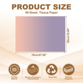 PATIKIL 40 Sheets Colored Tissue Paper Bulk for Gift Bags, 27.6x19.7 Pink Purple Gradient Assorted Color Wrapping Paper for Craft Holidays Christmas Birthday Wedding Filler Flower Decor