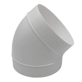 Kair 45 Degree Elbow Bend 125mm - 5 inch Round Plastic Ducting Joint to Connect Round Duct Pipe or Flexible Hose