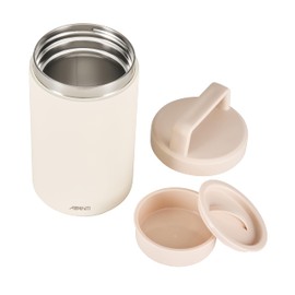 Avanti Insulated Food Jar with Nested Condiments Container and Leakproof Screw Top Lid with Carry Handle, 700ml, Sand Dune