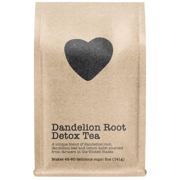 Dandelion Root Detox Tea, 45-60 Servings, Eco-Conscious Zip Pouch, Caffeine