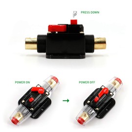 UTSAUTO Circuit Breaker 30Amp Resettable Fuse Circuit Breaker Auto Car Stereo Inline Fuse Holders Inverter, Manual Reset 12V-24V DC for Automotive Marine Boat Audio System Protection