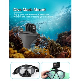 Hixeto Dive Mask Mount for Go Pro, Universal Diving Camera Attachment, Diving Mount Compatible with Popular Dual Lens Masks