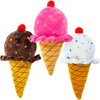 Plush Pet Toy 3 Assorted Ice Cream Cones with Squeakers