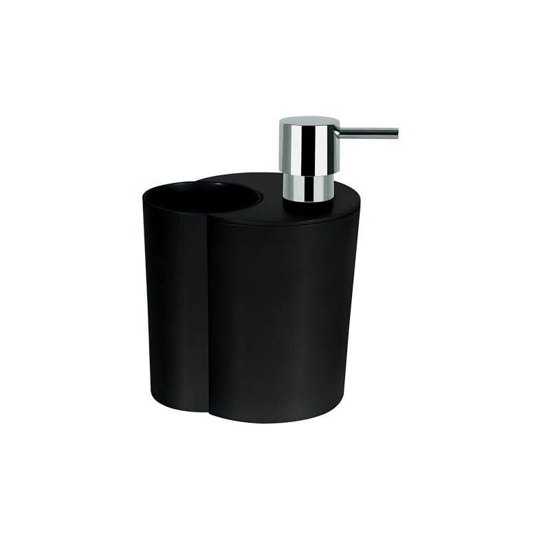 Spirella Sun & Moon 2in1 Soap Dispenser & Tumbler, Black,