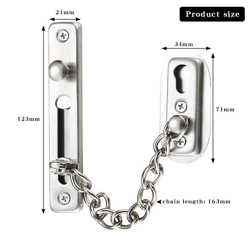 Door Security Chain Lock Stainless Steel Casting Door Lock Front