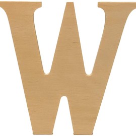 Wooden Letter W - 6" Tall x 6" Wide x 1/4" Thick - Cut from Birch Plywood and Ready for Painting or Decorating. for Home Decor, Office Signs, or Party Decorations.