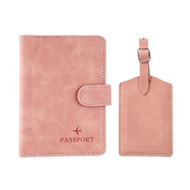 1Pc Passport Holder, 1Pc Luggage Tag, Travel Passport Holder, Magnetic Card Holder, Pu Leather Id Card Holder, Credit Card Holder with RFID Blocker
