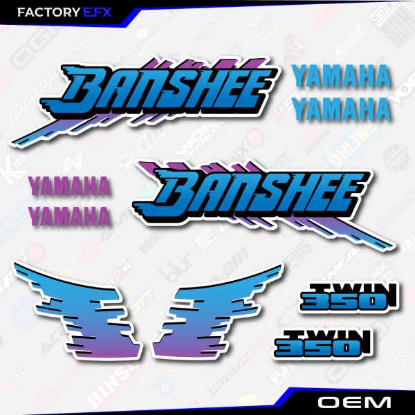 Yamaha Banshee Decals Retro Graphics Kit fits 1991-93 Yamaha Banshee