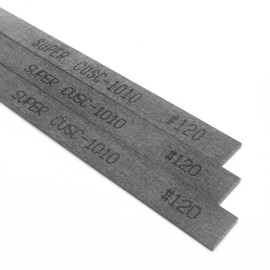 MIRACLE Super Ceraton Ceramic Fiber Stones Pack of 10-100L x 10W x 1T mm for Metals Wood Mold Grinding Removal Deburr Pneumatic Toos Ultrasonic Tools (#120 Dark Brown)