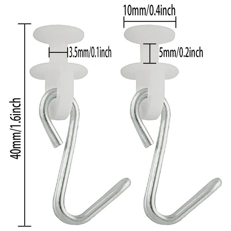 Curtain Carriers Glide ZZLZX 12 Sets Button Carrier Sliders with