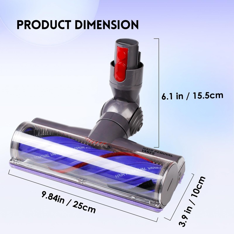Upgrade Anti-Tangle Replacement Vacuum Head Compatible with Dyson V7,V8, Cyclone