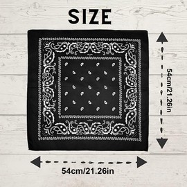 LAKJUOZ Bandana, Pack of 4 Bandana Headscarf for Men and Women, Bandanas with Original Paisley Pattern, Headwear, Hair Scarf, Approach, Wrist Head, Biker, 54 x 54 cm, multicoloured