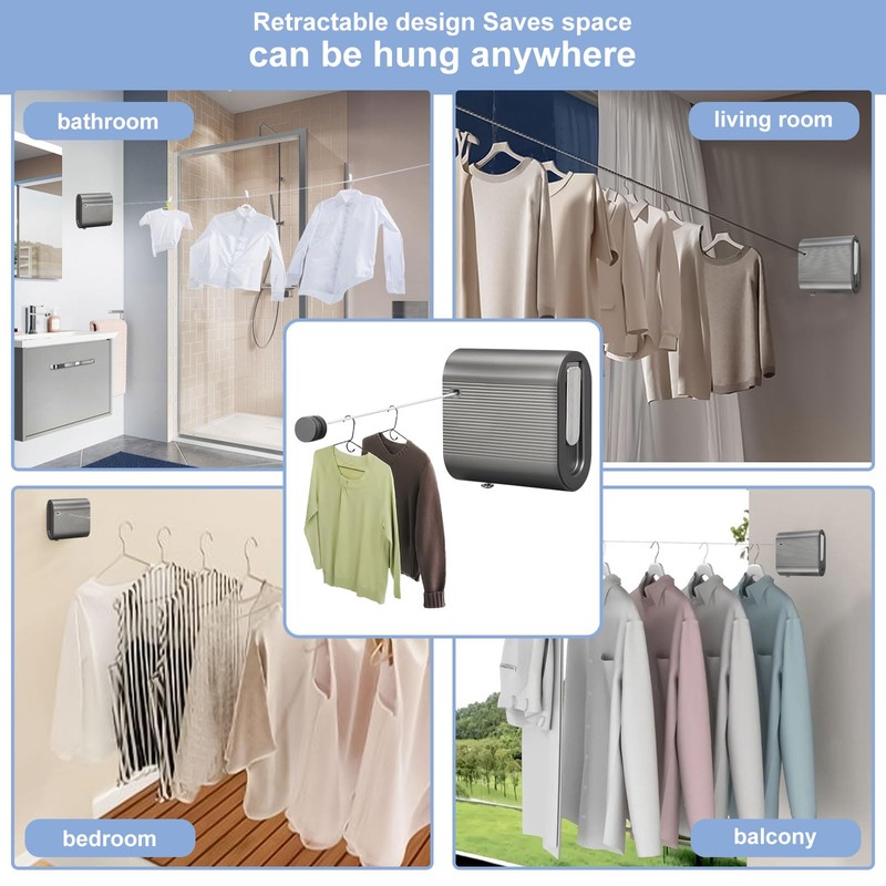 Qivine 4.2 m Clothesline Extendable Wall, 20 kg Weight Capacity,
