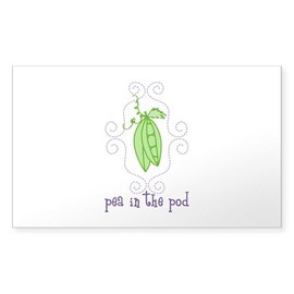 CafePress Pea in The Pod Sticker Rectangle Bumper Sticker Car Decal