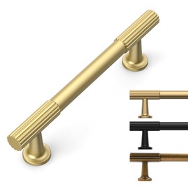 9BUILD 10 Pack 3.75 inch Cabinet Handles Gold,Kitchen Drawer Pulls for Bathroom Dresser and Hardware