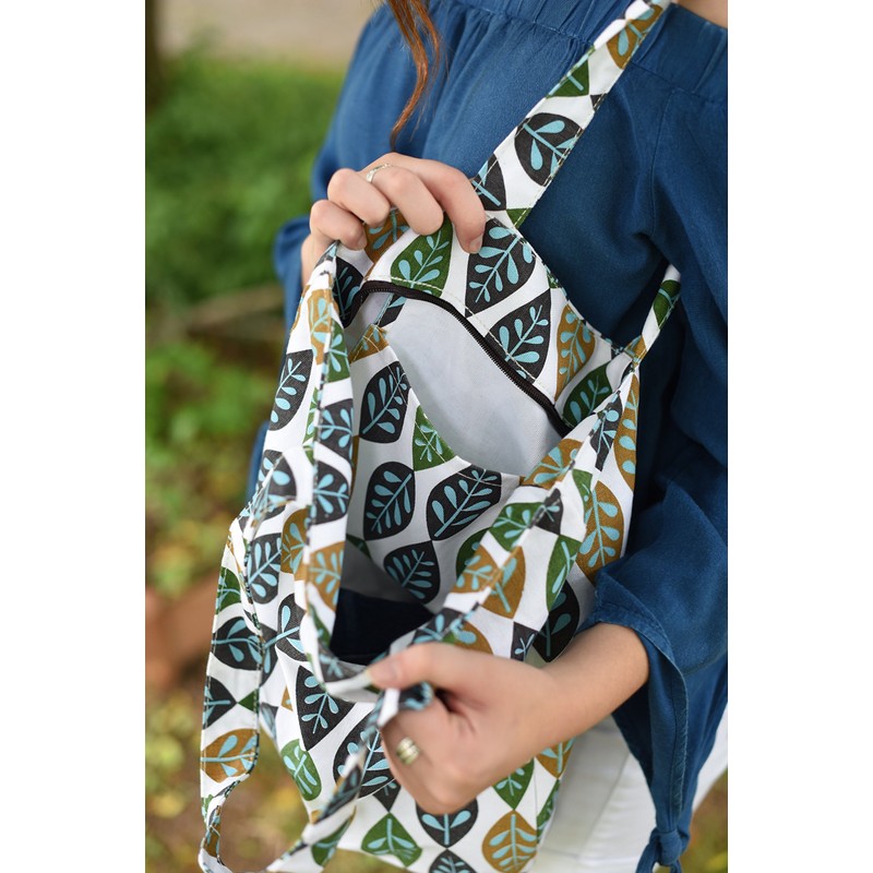 Leaves Leaf Retro Cotton Canvas Tote Market Book Strandtasche -