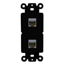 RiteAV 1 Port CAT6-SHIELDED CAT6A Coupler Jack Insert Rocker Module Female-Female for Decorative Wall Cover Face Plate [Black]