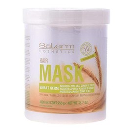 Salerm Cosmetics WHEAT GERM Capillary Mask, Provitamins B5 for Dry Hair (33.7 oz  1000 ml - LARGE liter size)                                         