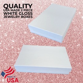 White Gloss Krome Jewelry Boxes- 5-7/16" x 3-1/2" x 1" - 100 Boxes/Pack