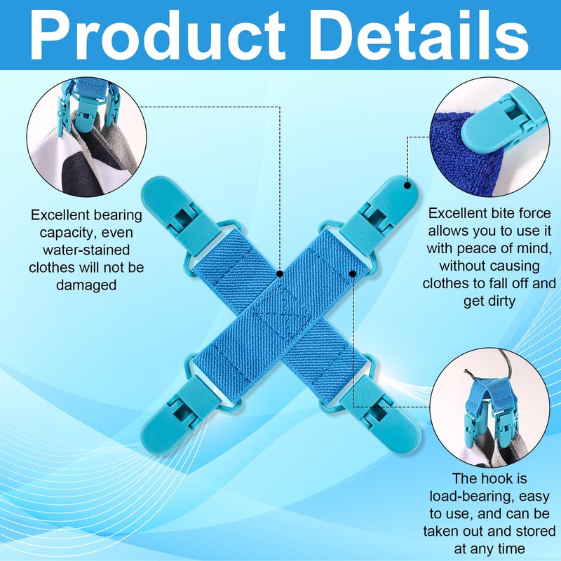 BOXOB 2pcs Bed Sheet Detangler, Blue Sheet Detangler Fitted Sheet
