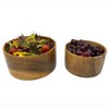 WRIGHTMART Round Wood Serving Bowl Set of 2, Durable Solid