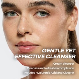 MCoBeauty - Hydrate Balancing Hyaluronic Cream Cleanser - Gentle Cream-to-Lather Face Wash with Hyaluronic Acid, Glycerin & Allantoin - Face Care - 150ml