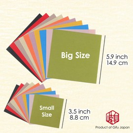 Product of Gifu Japan Japanese Mino Washi Paper, 5.9 in 10 Color Origami Paper, Each 5 / Total 50 Sheets Type 1 for Crafts Decoration Art Supplies