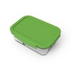 Bentgo Glass Snack (Green) – 2-Compartment Bento-Style Glass Food Storage